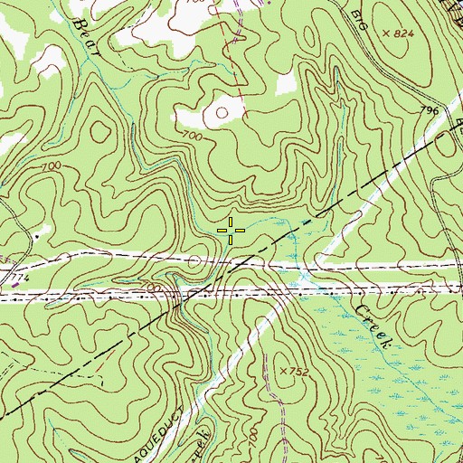 Topographic Map of Little Bear Creek, GA