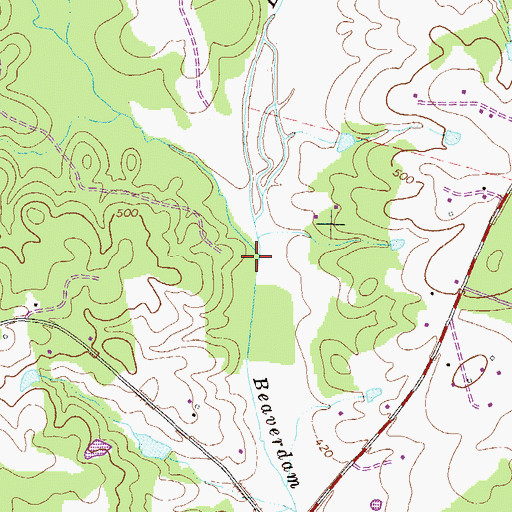 Topographic Map of Little Beaverdam Creek, GA
