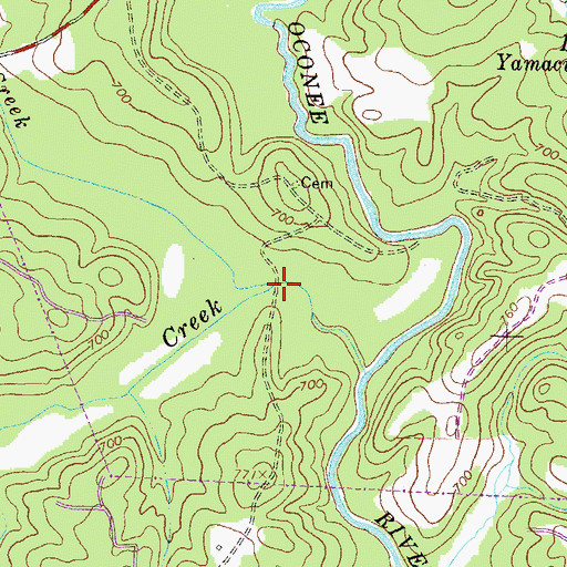 Topographic Map of Little Curry Creek, GA