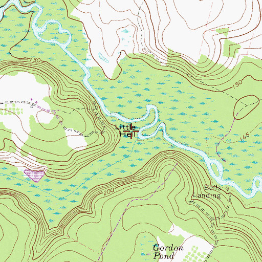 Topographic Map of Little Hell, GA