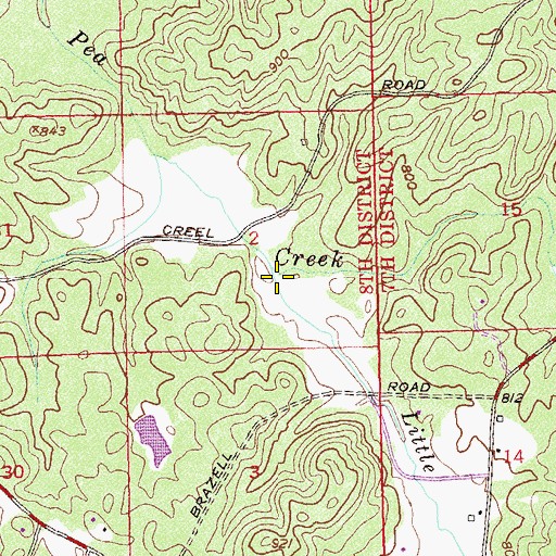 Topographic Map of Little Pea Creek, GA