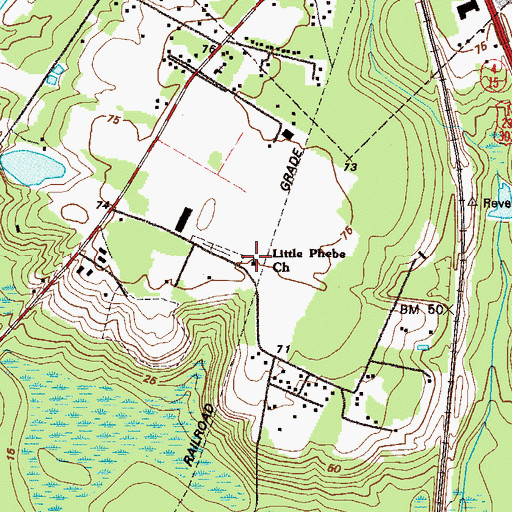 Topographic Map of Little Phebe Church, GA