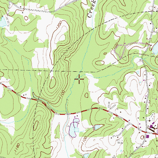 Topographic Map of Little Turkey Creek, GA