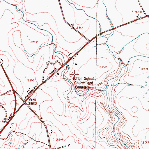 Topographic Map of Lofton Cemetery, GA