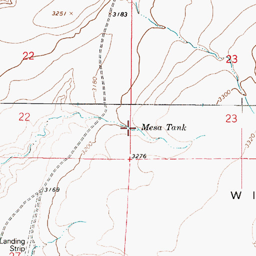 Topographic Map of Mesa Tank, AZ