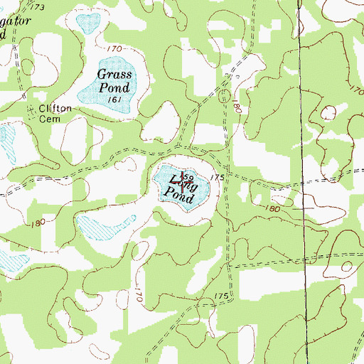 Topographic Map of Long Pond, GA