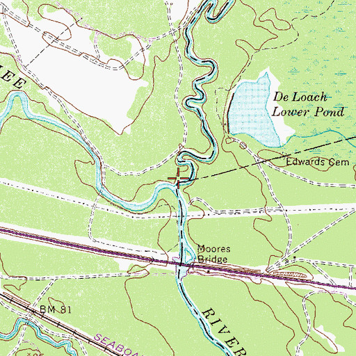 Topographic Map of Lotts Creek, GA