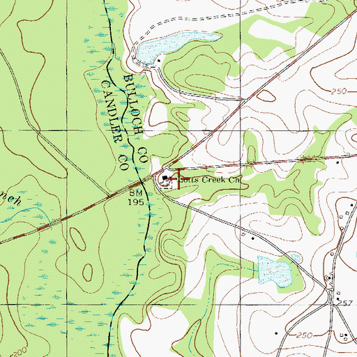 Topographic Map of Lotts Creek Church, GA
