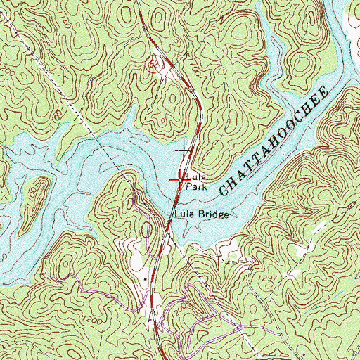 Topographic Map of Lula Park, GA