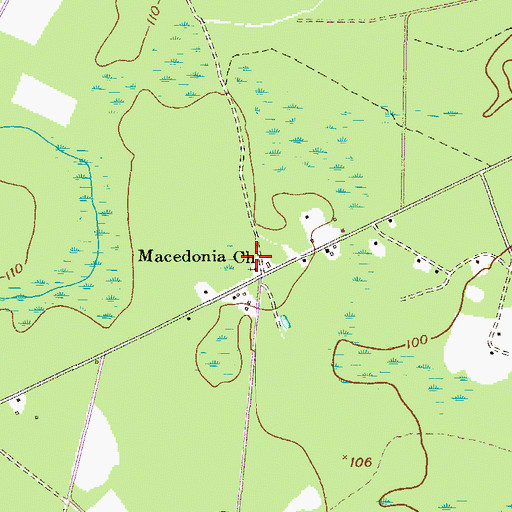 Topographic Map of Macedonia Church, GA