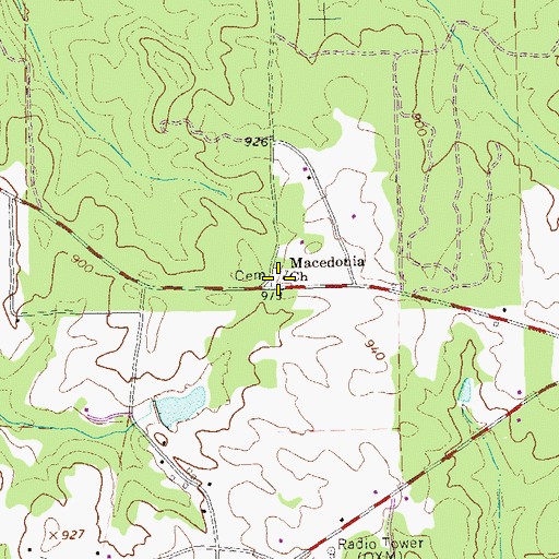 Topographic Map of Macedonia Church, GA