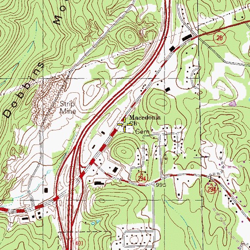Topographic Map of Macedonia Church, GA