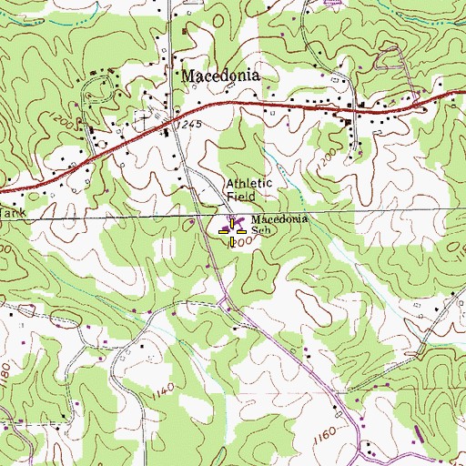 Topographic Map of Macedonia Elementary School, GA