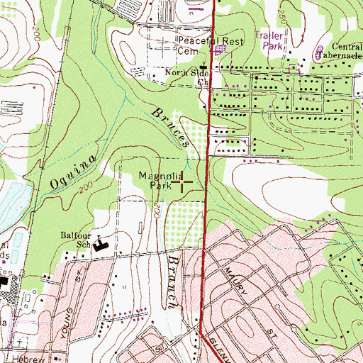 Topographic Map of Magnolia Park, GA