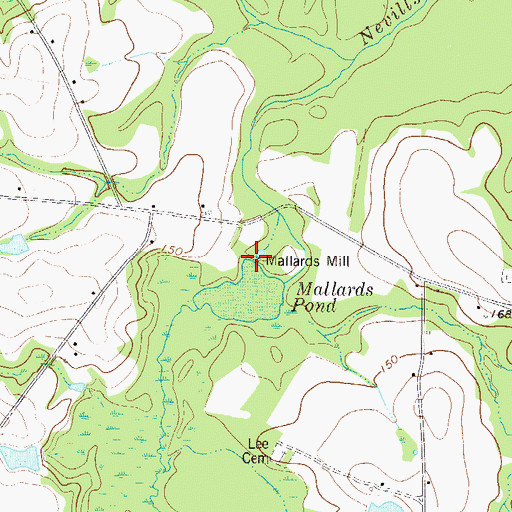 Topographic Map of Mallards Mill, GA