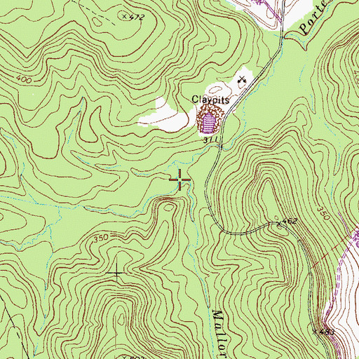 Topographic Map of Mallory Branch, GA