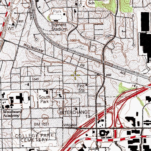 Topographic Map of Mariam Smith School, GA
