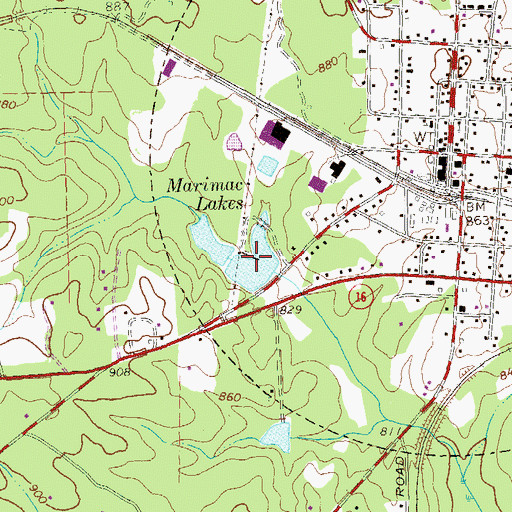 Topographic Map of Marimac Lakes, GA