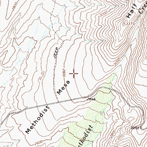Topographic Map of Methodist Mesa, AZ