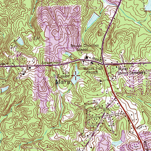 Topographic Map of Lake Mary, GA