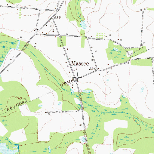 Topographic Map of Massee, GA