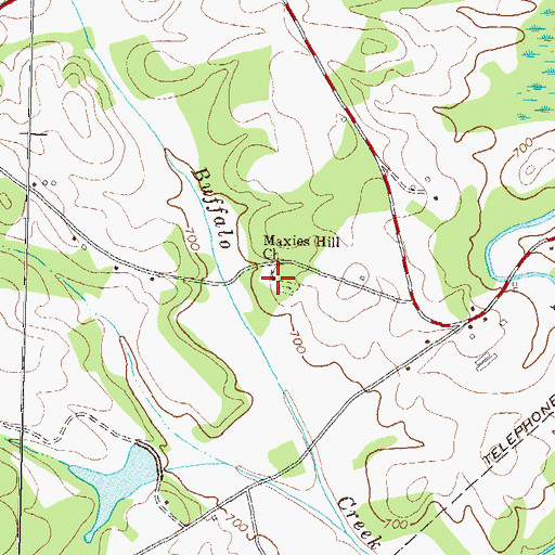 Topographic Map of Maxies Hill Church, GA