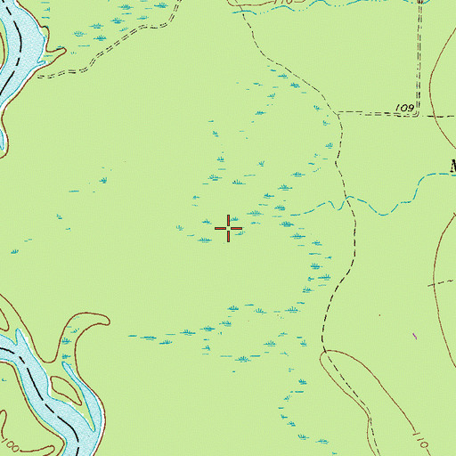 Topographic Map of McAllistor Mill Creek, GA