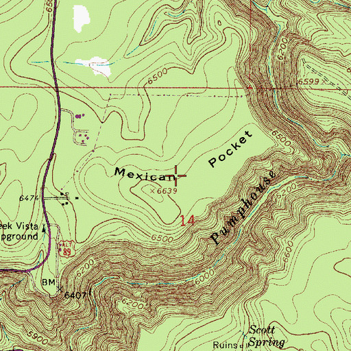 Topographic Map of Mexican Pocket, AZ