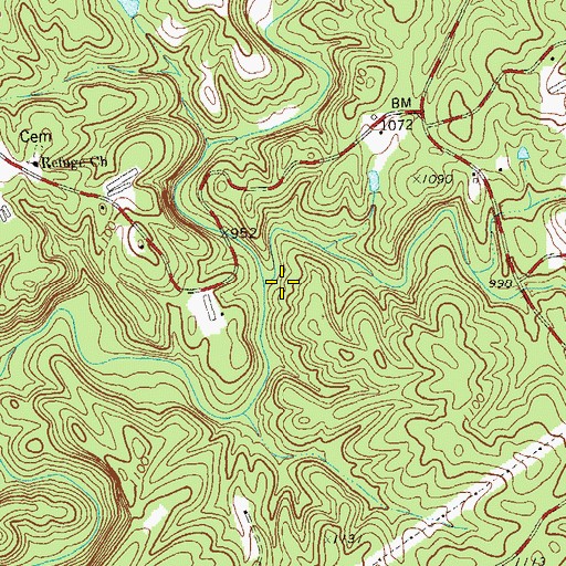 Topographic Map of McCanless Creek, GA