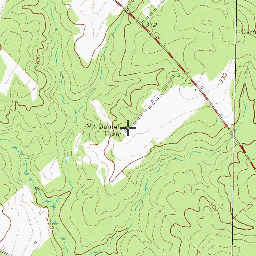 Topographic Map of McDaniel Cemetery, GA