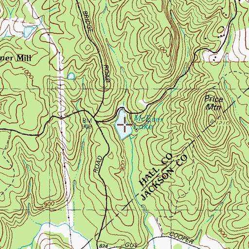 Topographic Map of McEver Lake, GA