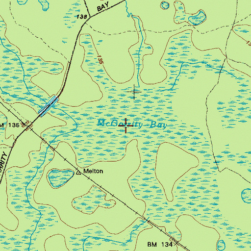 Topographic Map of McGarrity Bay, GA
