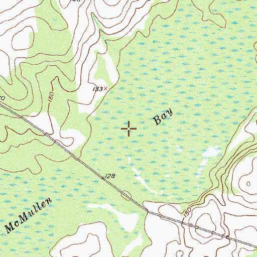 Topographic Map of McMullen Bay, GA