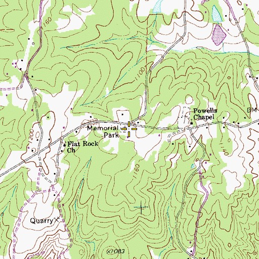 Topographic Map of Memorial Park, GA