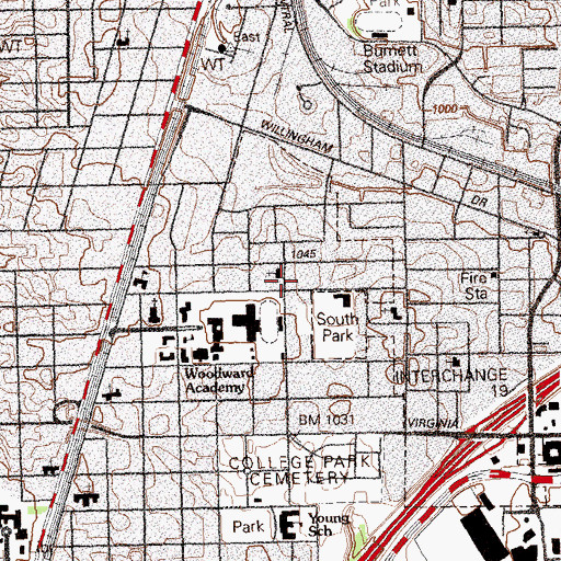 Topographic Map of Mercer Avenue Church, GA