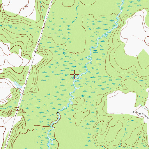Topographic Map of Merrett Creek, GA