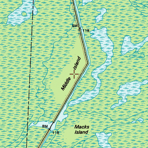 Topographic Map of Middle Island, GA