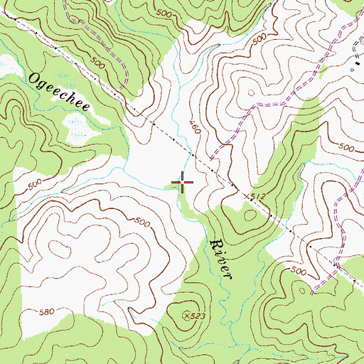 Topographic Map of Mile Branch, GA
