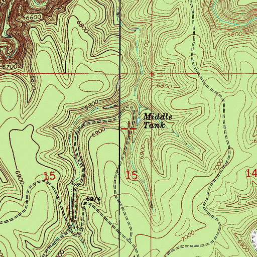 Topographic Map of Middle Tank, AZ