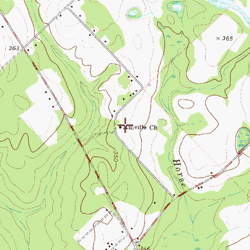 Topographic Map of Millville Church, GA