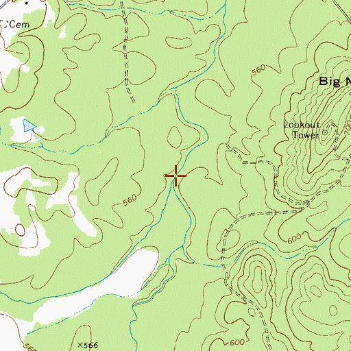 Topographic Map of Milner Brook, GA