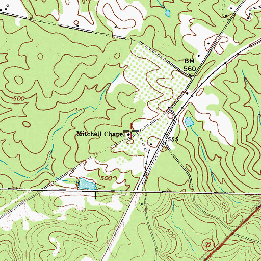 Topographic Map of Mitchell Chapel, GA
