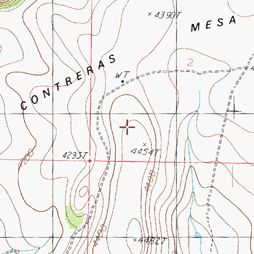 Topographic Map of Contreras Mesa, AZ