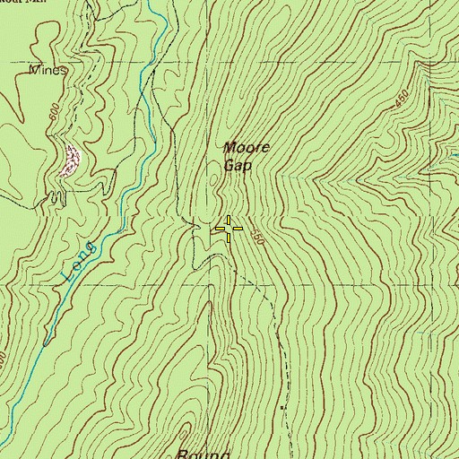 Topographic Map of Moore Gap, GA