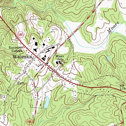 Topographic Map of Moore School, GA