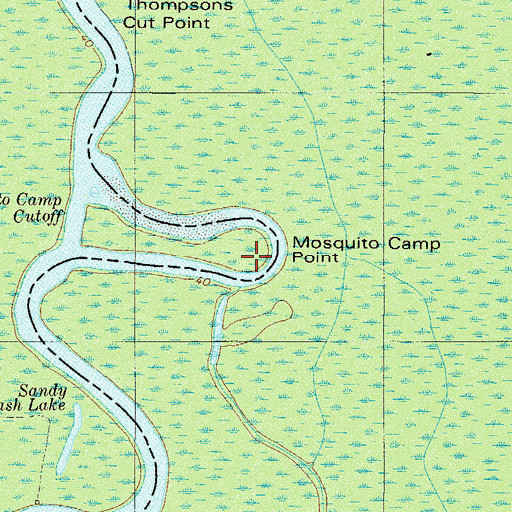 Topographic Map of Mosquito Camp Point, GA