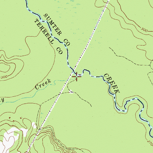 Topographic Map of Mossy Creek, GA