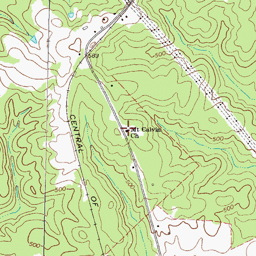 Topographic Map of Mount Calvin Church, GA
