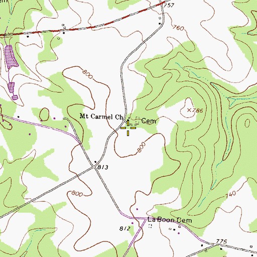 Topographic Map of Mount Carmel Church, GA