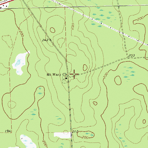 Topographic Map of Mount Mary Church, GA